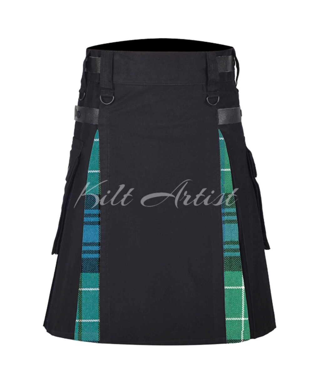 Black Cotton Abercrombie Ancient Tartan Hybrid Kilt