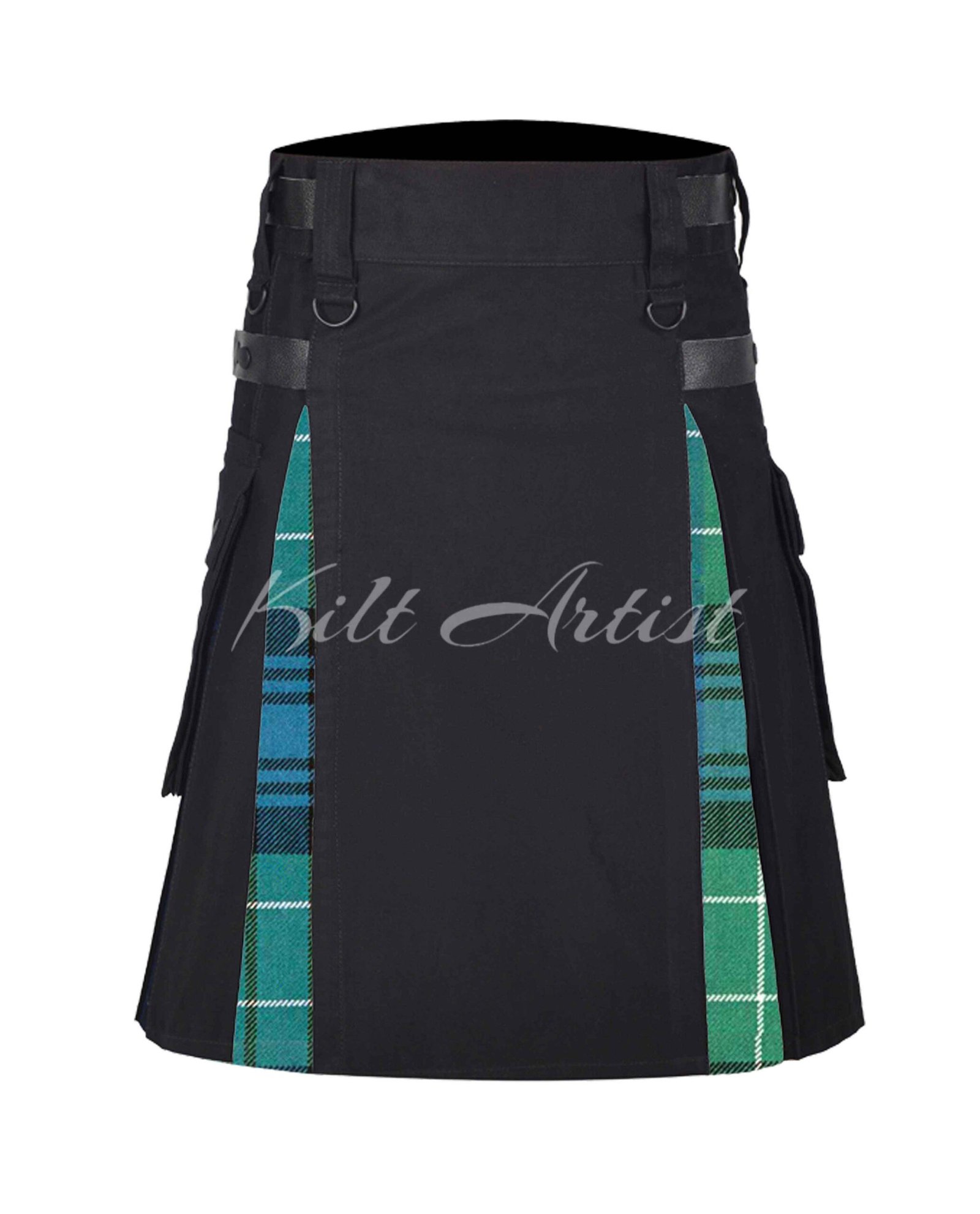 Black Cotton Abercrombie Ancient Tartan Hybrid Kilt