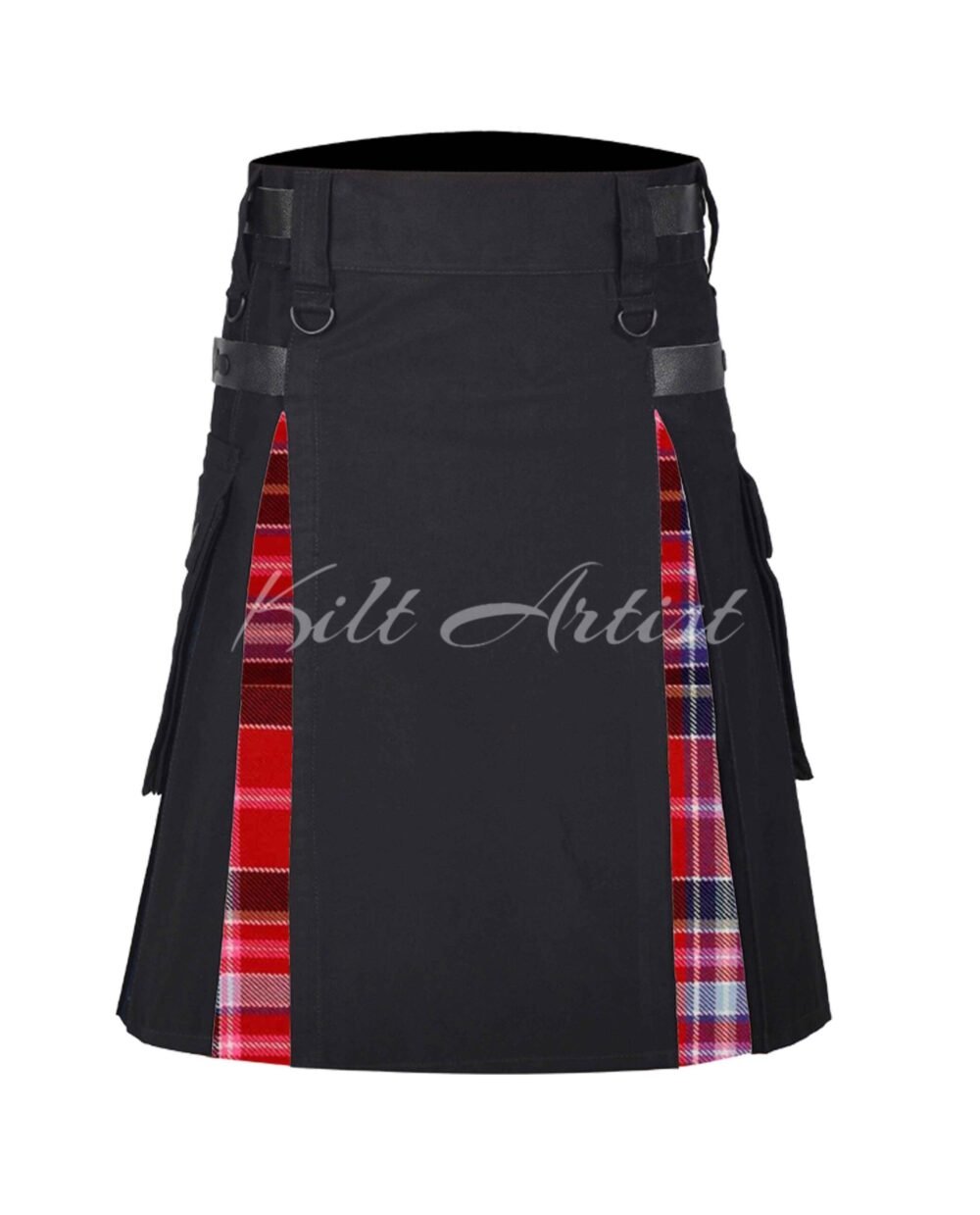 Black Cotton Aberdeen Tartan Hybrid Kilt