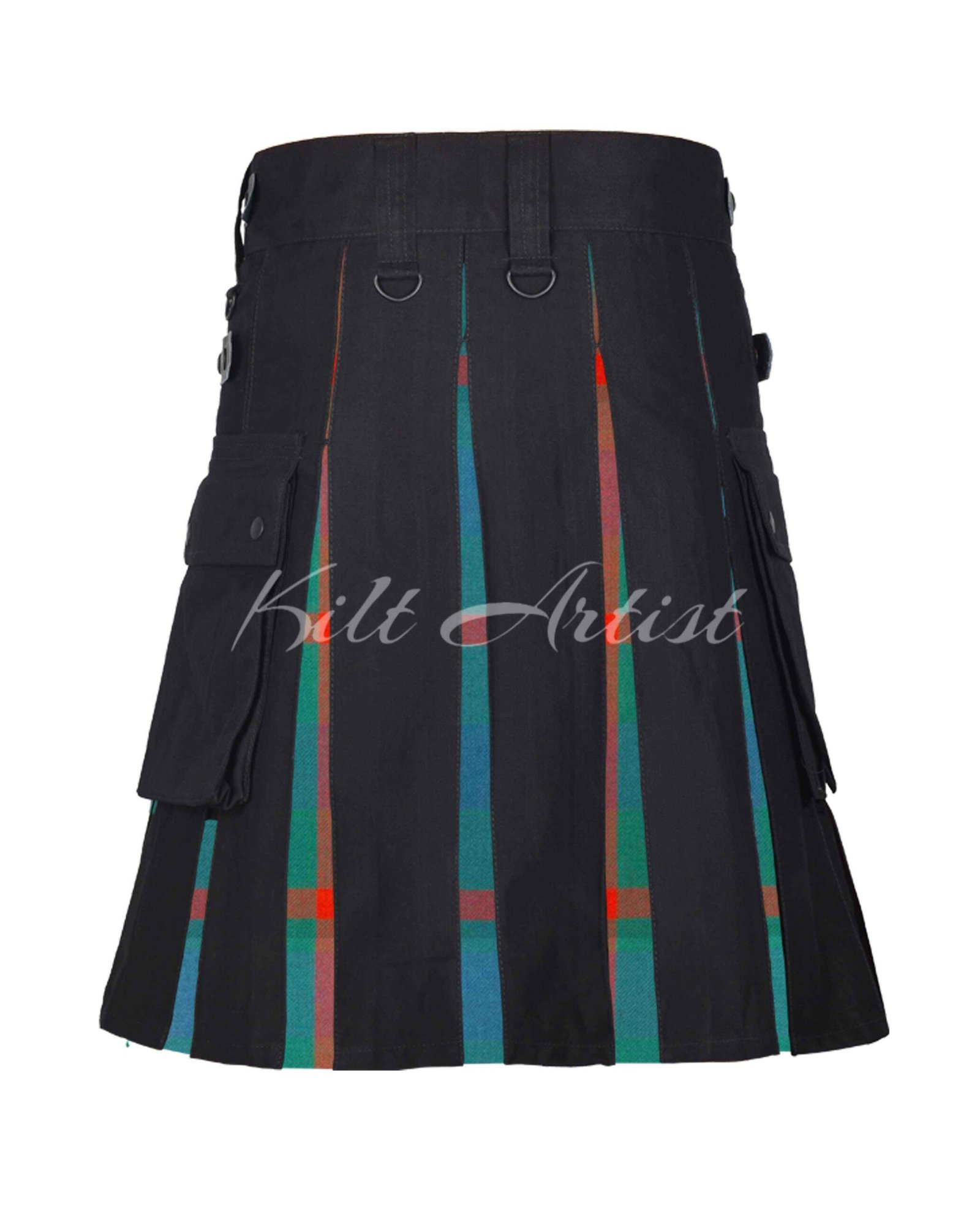 Black Cotton Agnew Ancient Tartan Hybrid Kilt