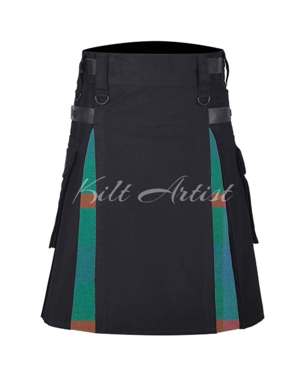 Black Cotton Agnew Ancient Tartan Hybrid Kilt