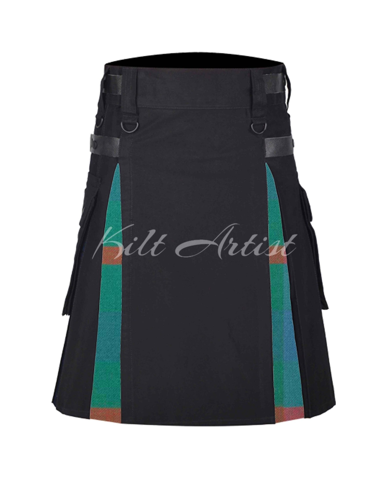 Black Cotton Agnew Ancient Tartan Hybrid Kilt
