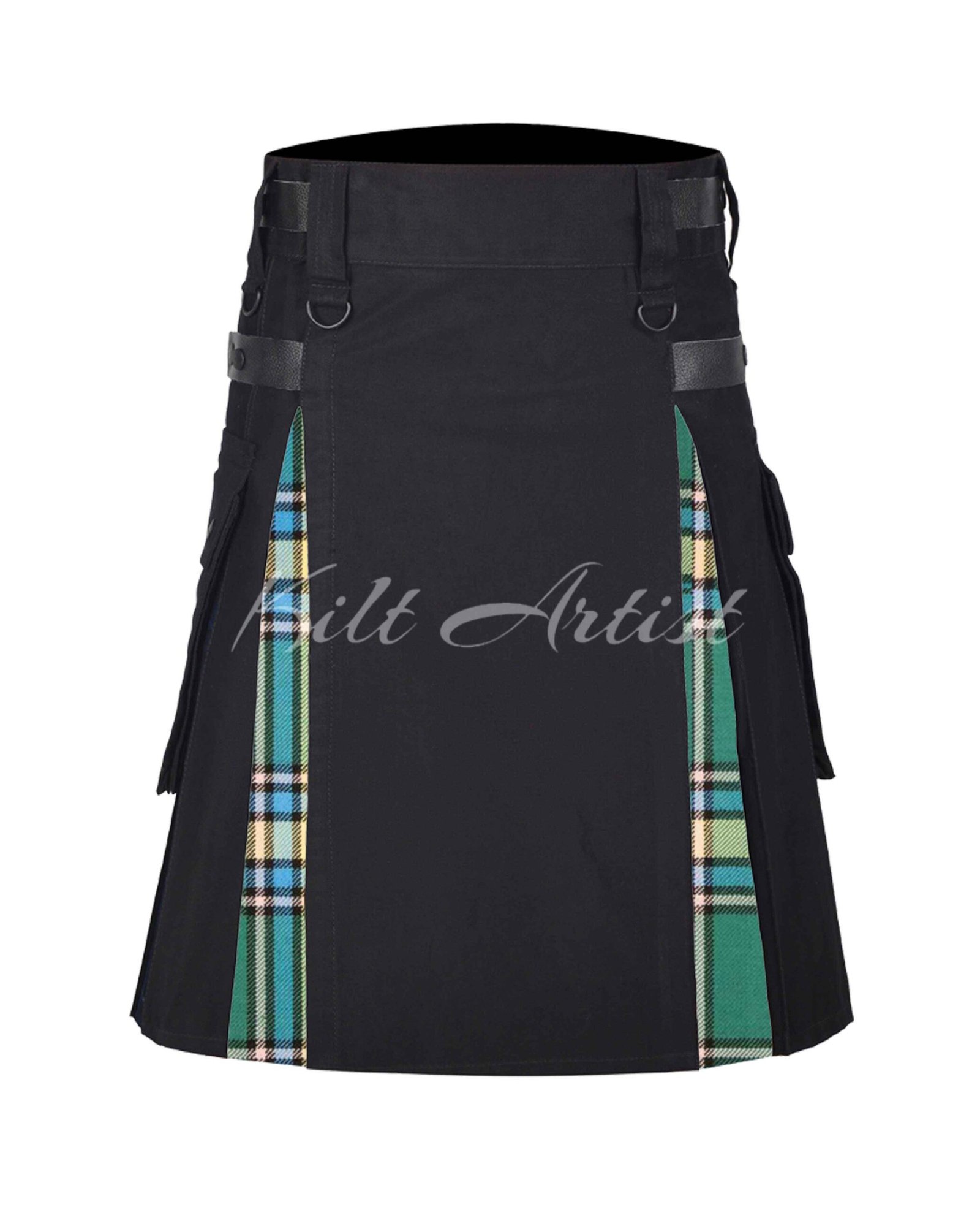Black Cotton Alberta Canadian Tartan Hybrid Kilt