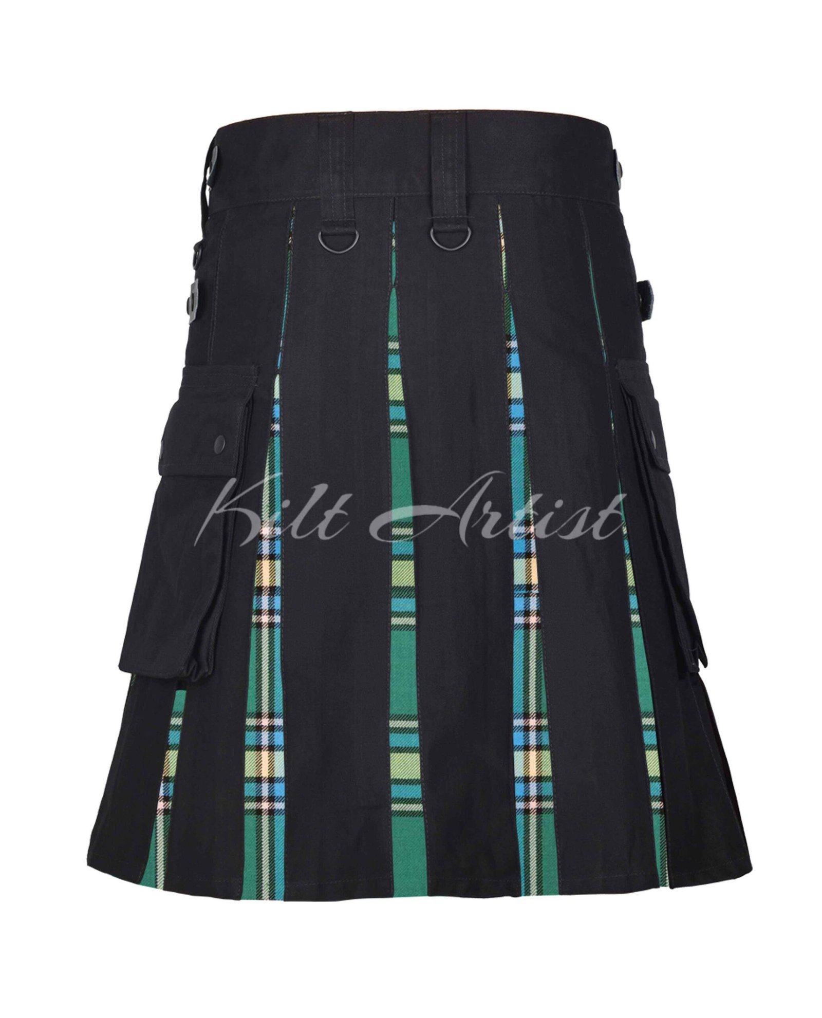 Black Cotton Alberta Canadian Tartan Hybrid Kilt