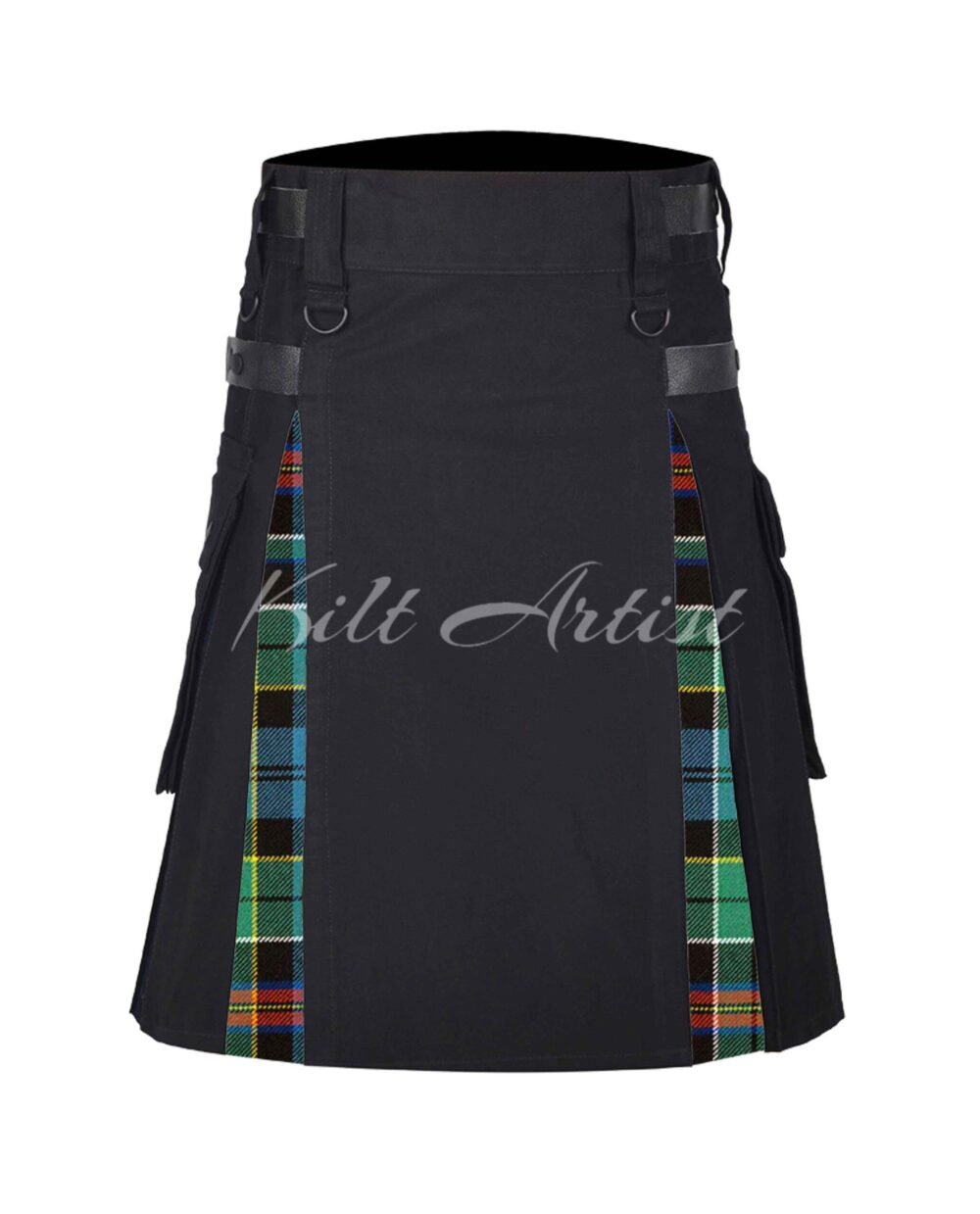 Black Cotton Allison Ancient Tartan Hybrid Kilt