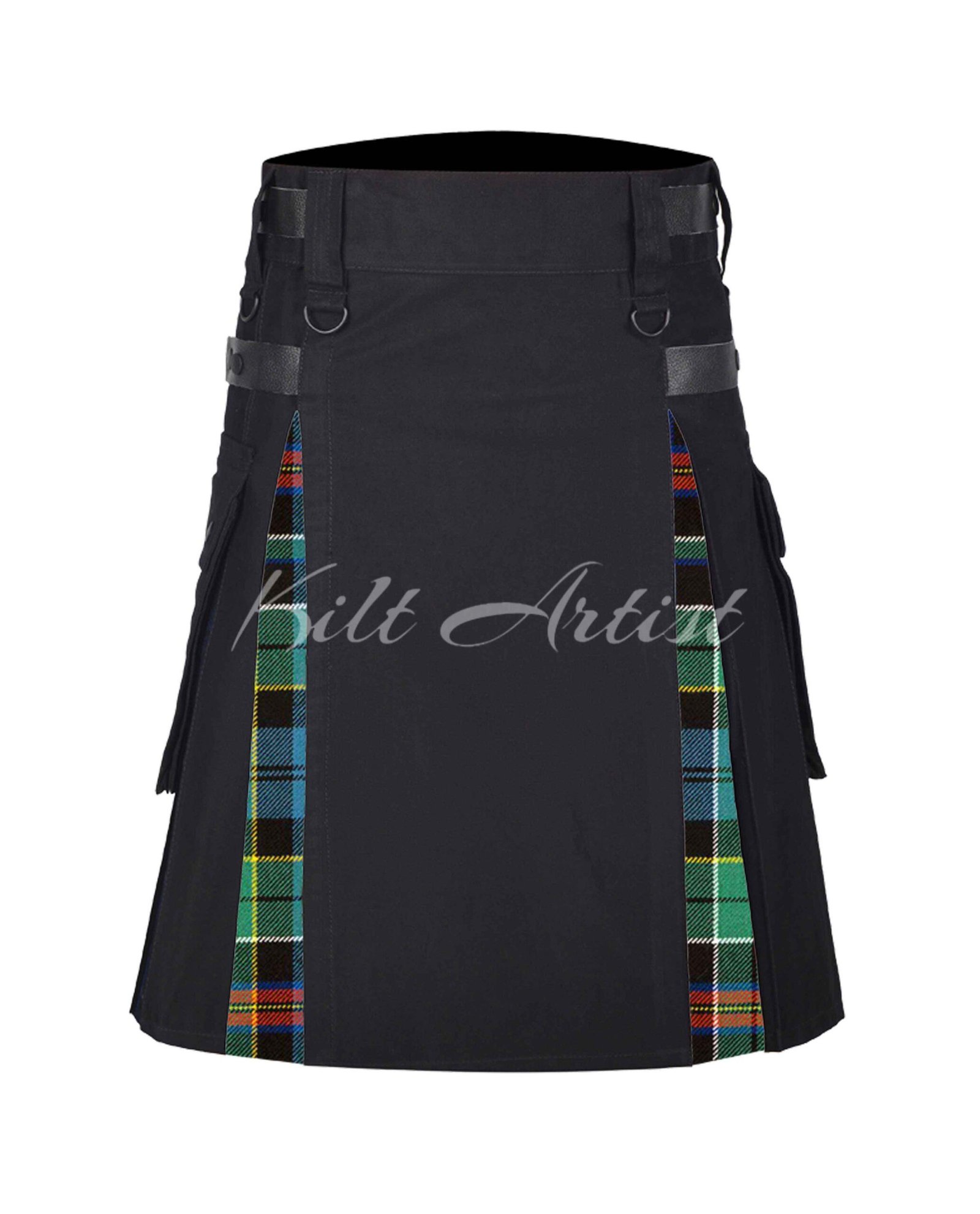 Black Cotton Allison Ancient Tartan Hybrid Kilt