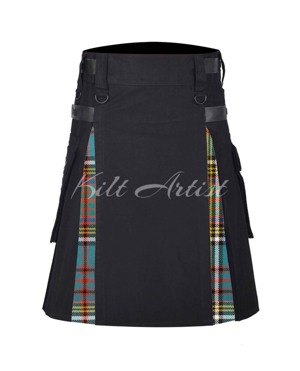 Black Cotton Anderson Ancient Tartan Hybrid Kilt