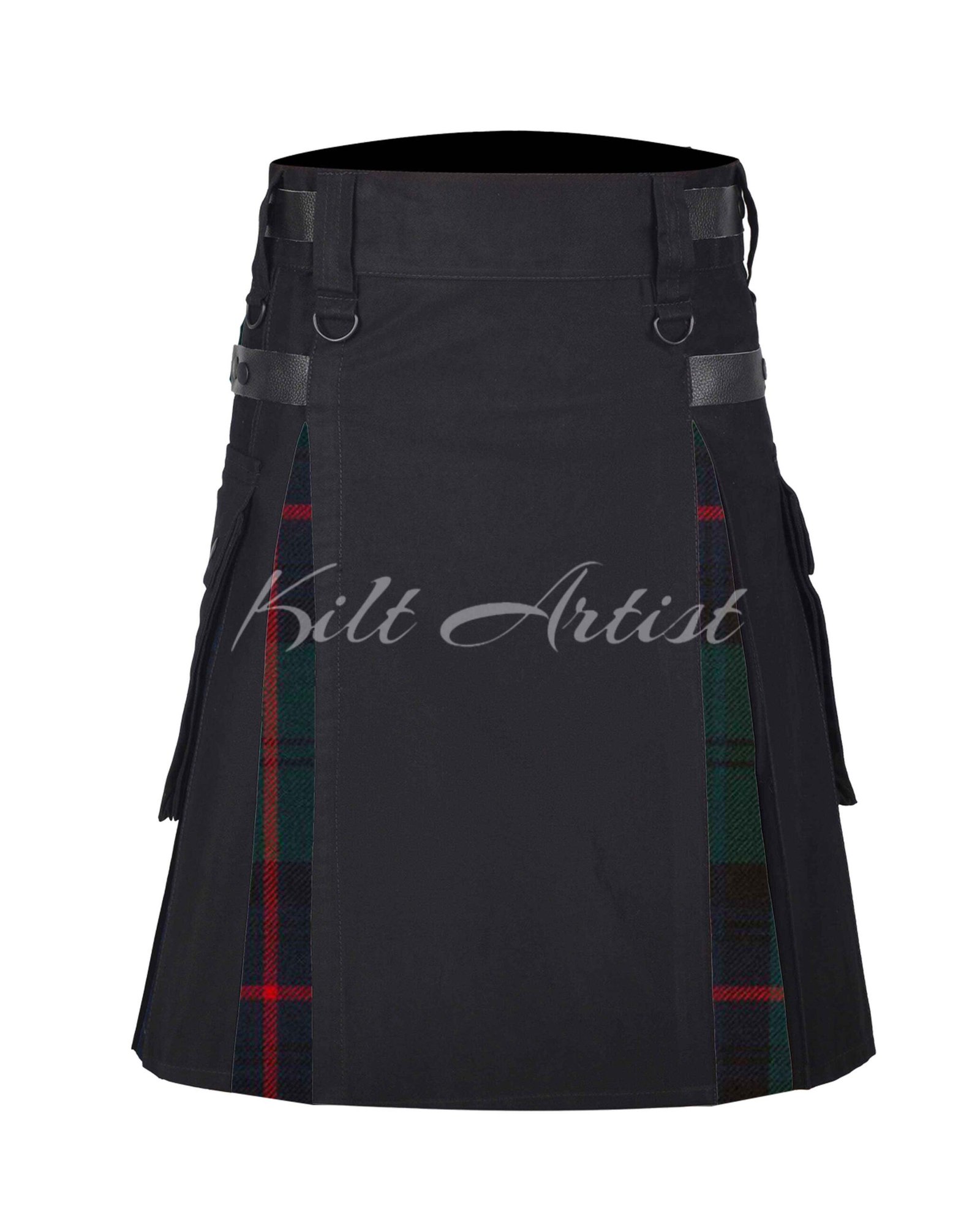 Black Cotton Armstrong Modern Tartan Hybrid Kilt