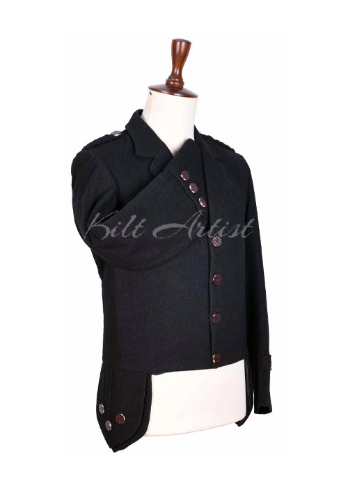 Black Wool Balmoral Doublet Jacket - Image 4