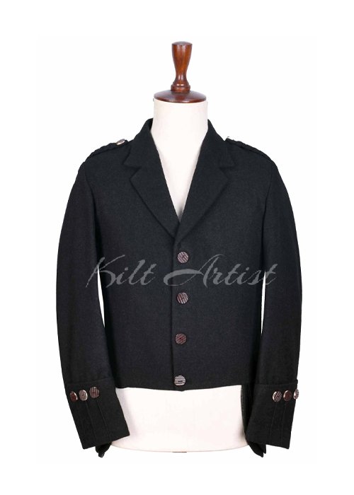 Black Wool Balmoral Doublet Jacket