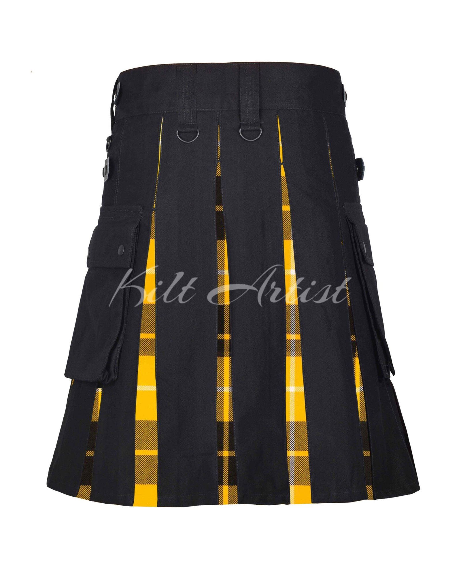 Black Cotton Barclay Dress Modern Tartan Hybrid Kilt