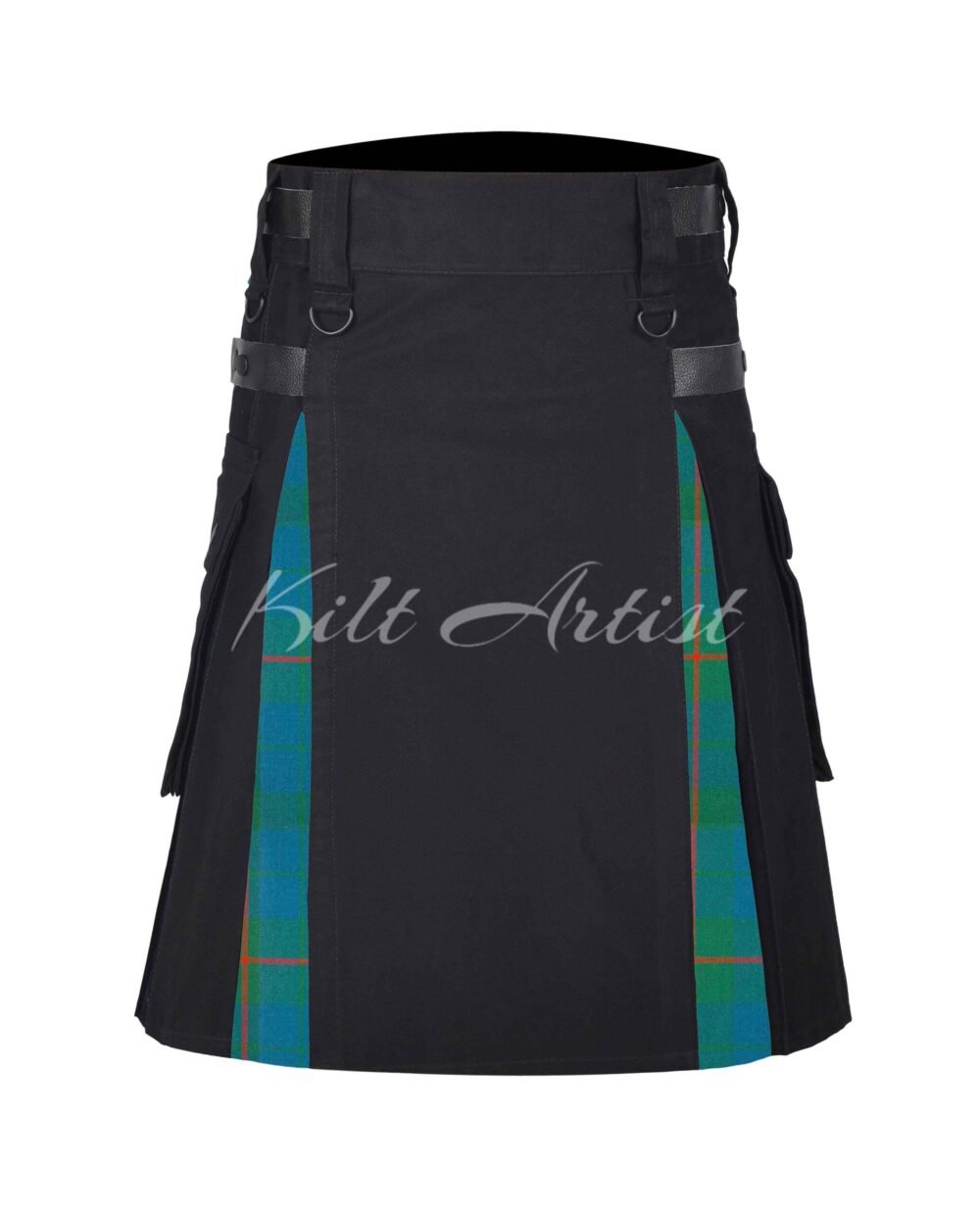 Black Cotton Barclay Hunting Ancient Tartan Hybrid Kilt