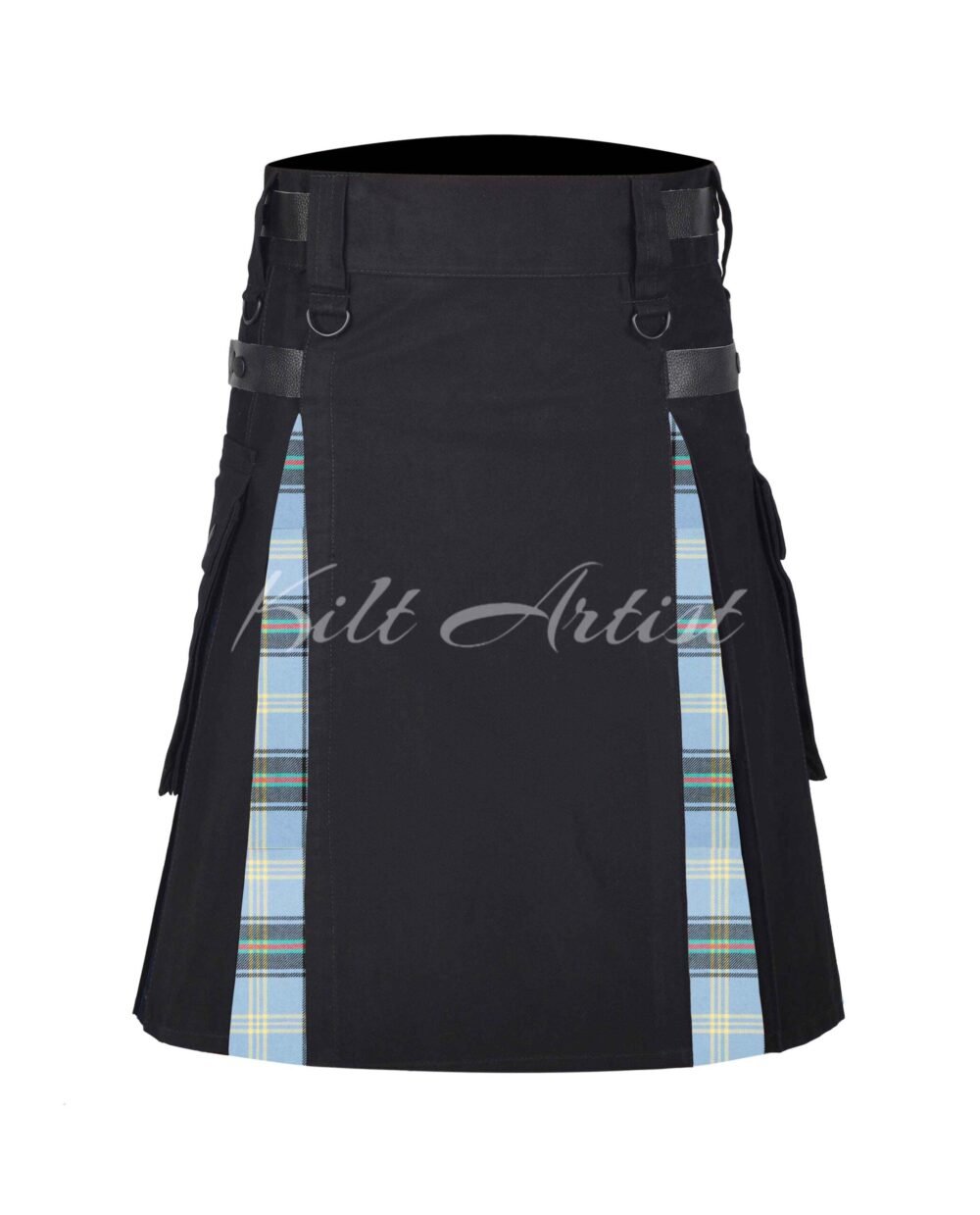 Black Cotton Bell Of Borders Tartan Hybrid Kilt