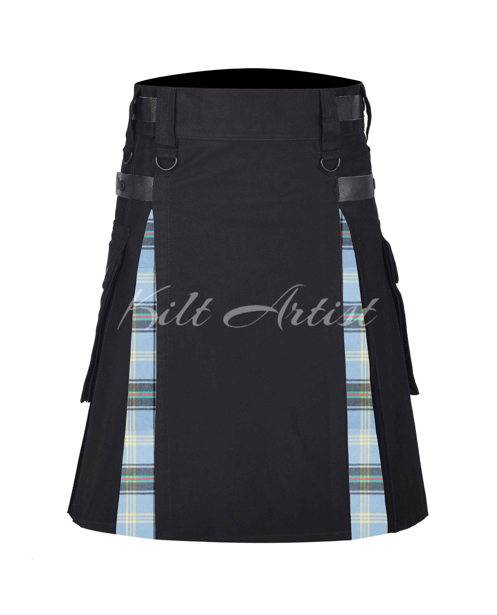 Black Cotton Bell Of Borders Tartan Hybrid Kilt