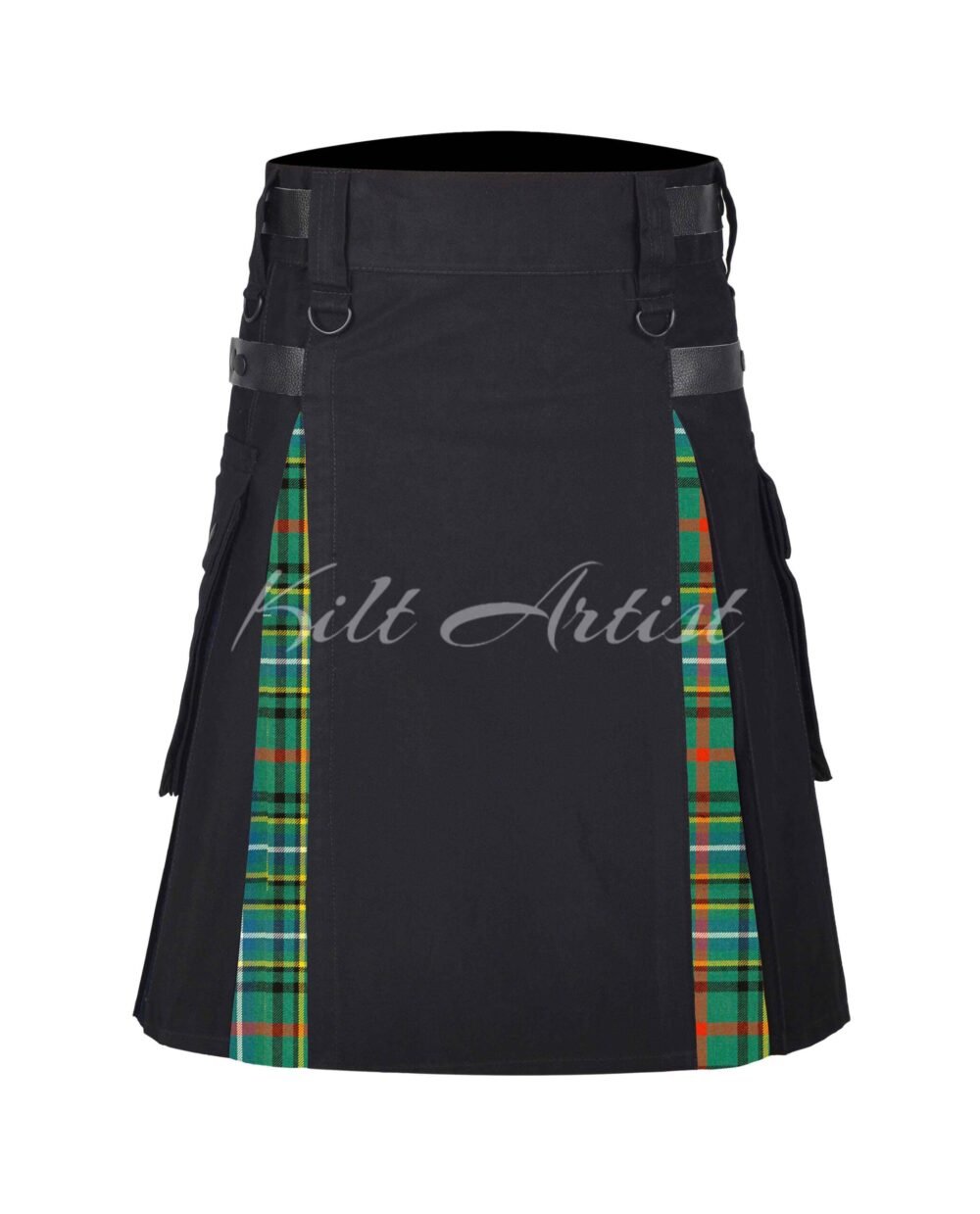 Black Cotton Bisset Ancient Tartan Hybrid Kilt