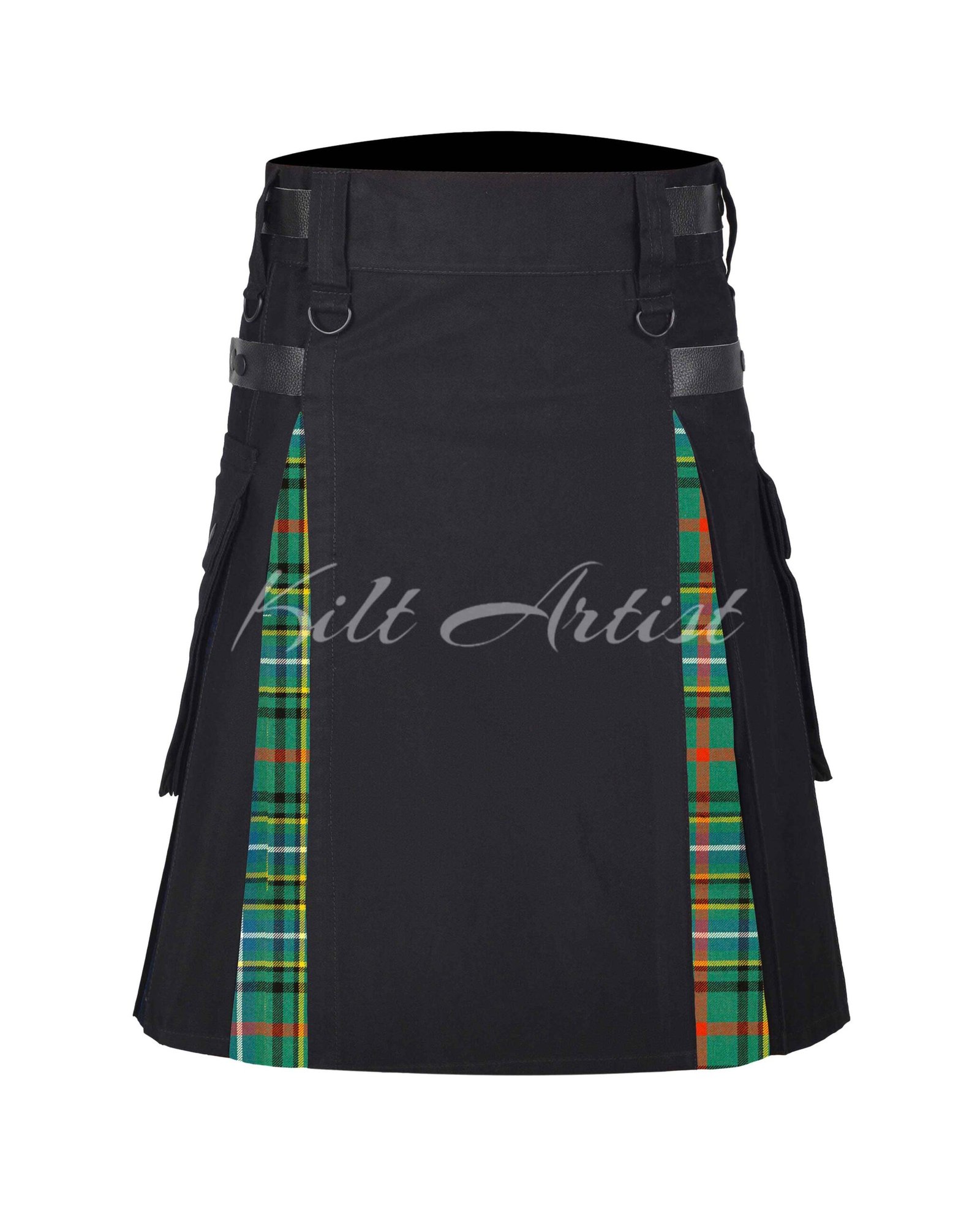 Black Cotton Bisset Ancient Tartan Hybrid Kilt