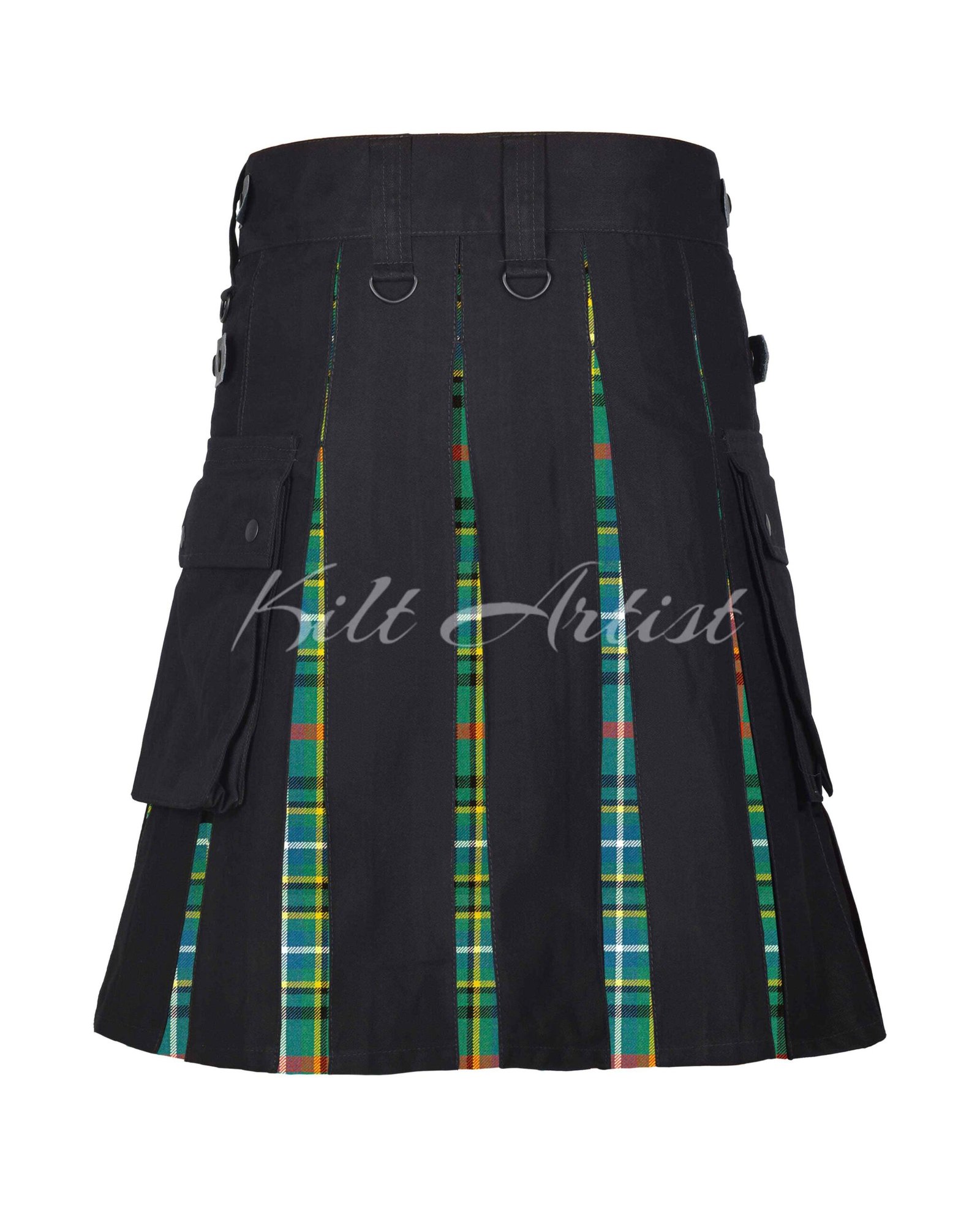 Black Cotton Bisset Ancient Tartan Hybrid Kilt