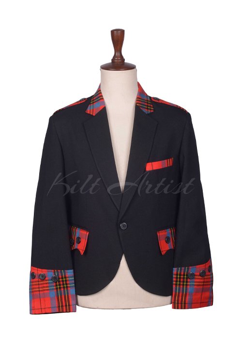 Black Serge Wool Scottish Jacket