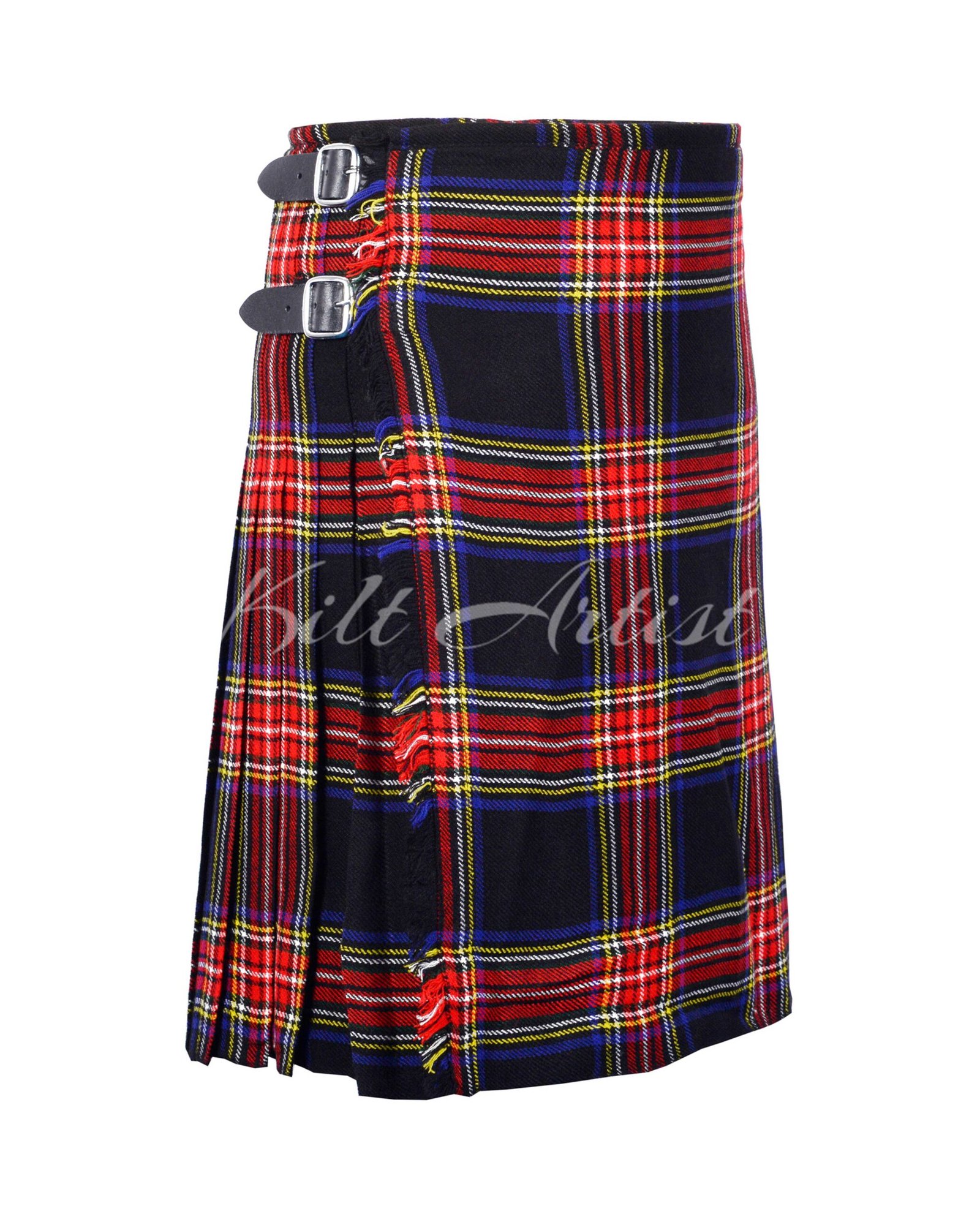 Black Stewart Tartan 8 Yard Kilt