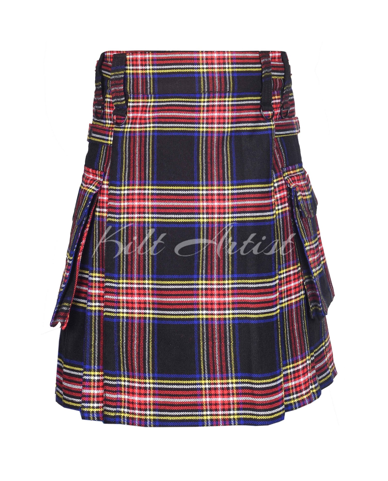 Black Stewart Tartan Utility Kilt