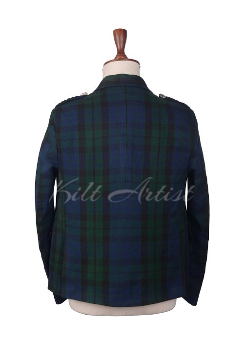 Black Watch Tartan Single Button Argyll Jacket
