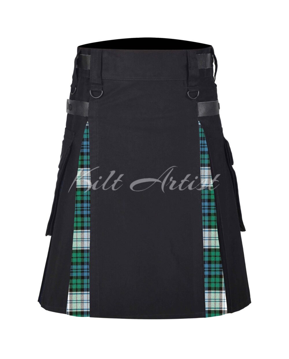 Black Cotton Black Watch Ancient Tartan Hybrid Kilt