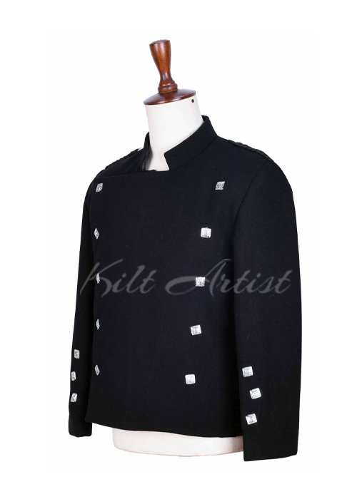 Black Wool Montrose Doublet Jacket - Image 3