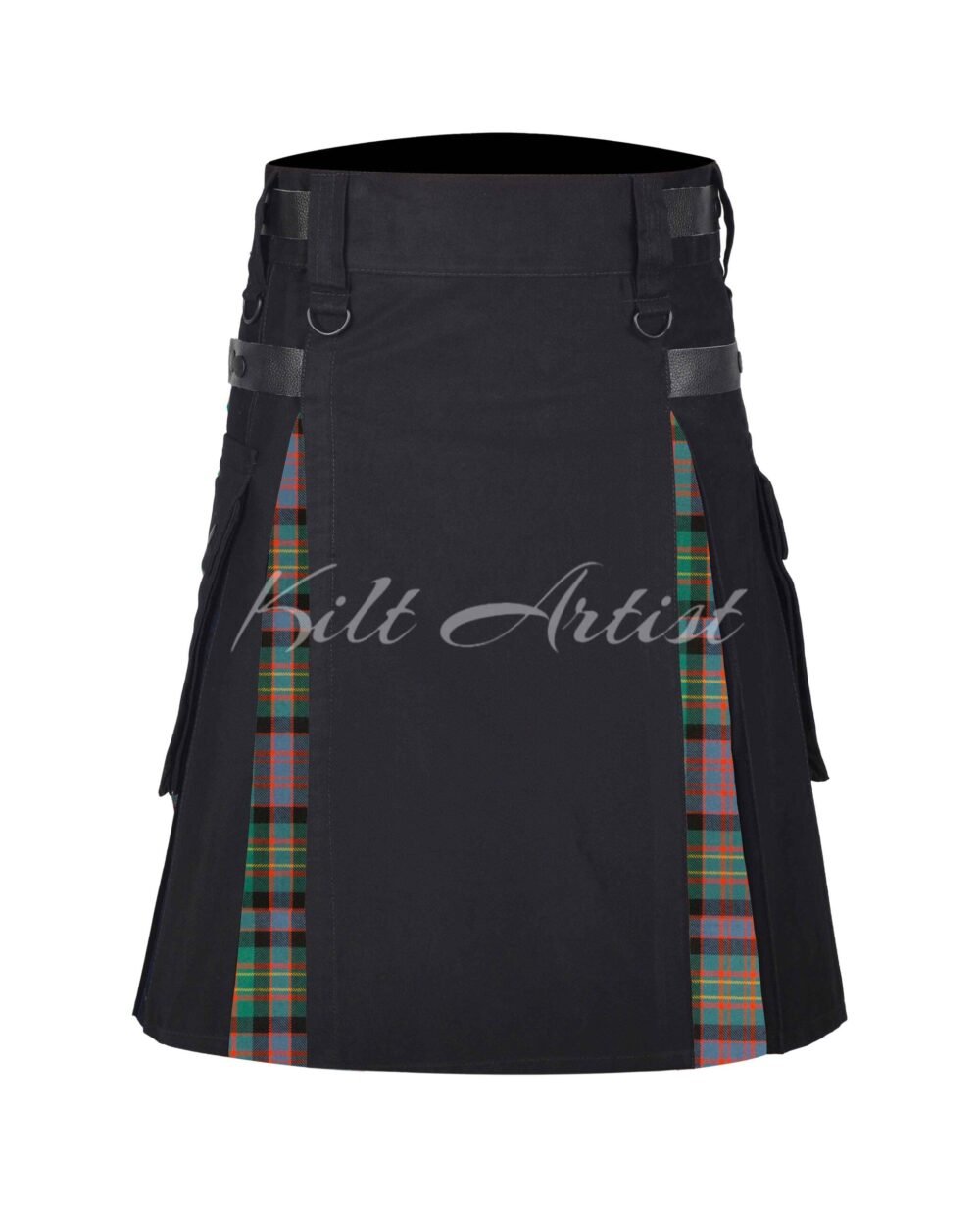 Black Cotton Bowie Ancient Tartan Hybrid Kilt