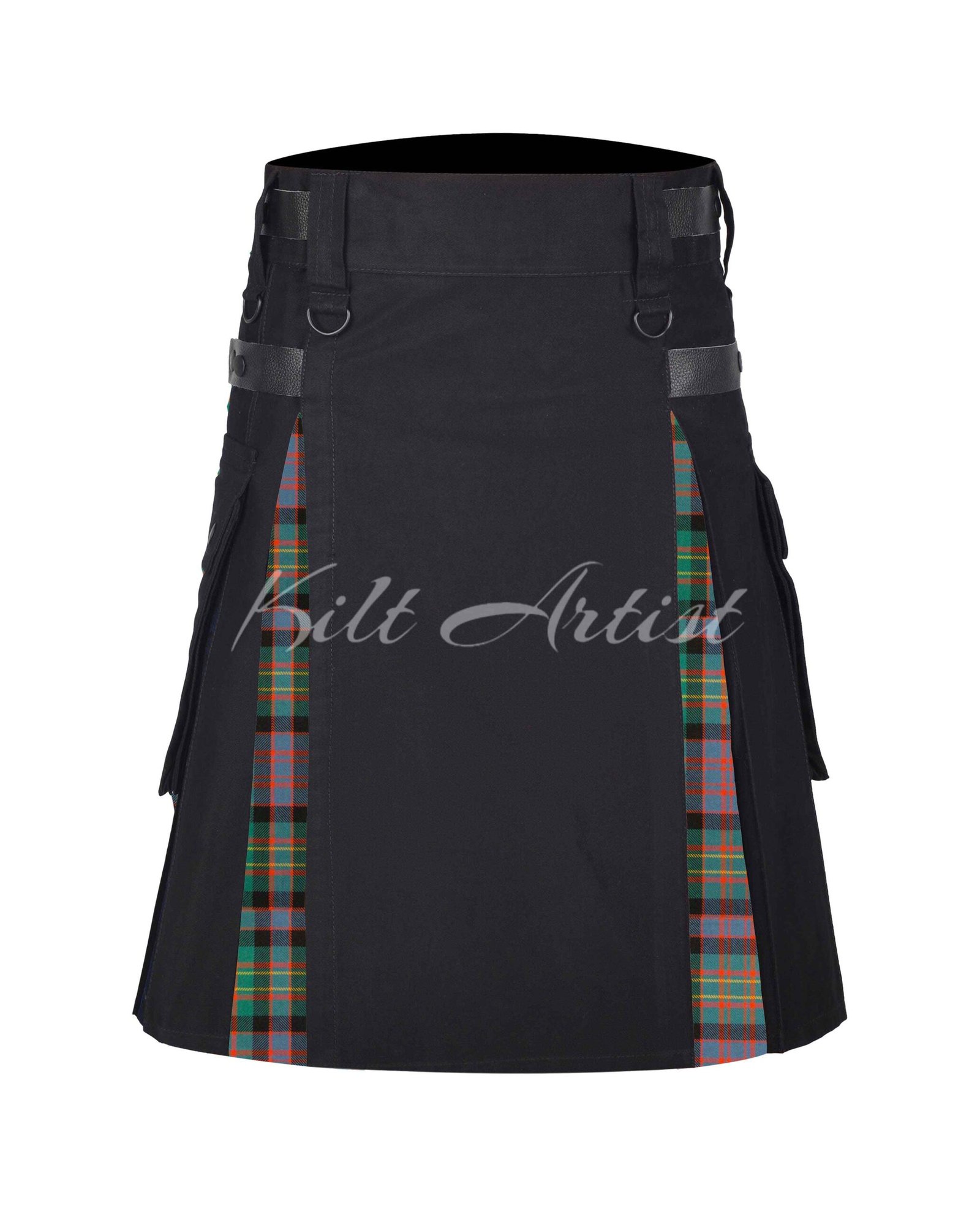 Black Cotton Bowie Ancient Tartan Hybrid Kilt