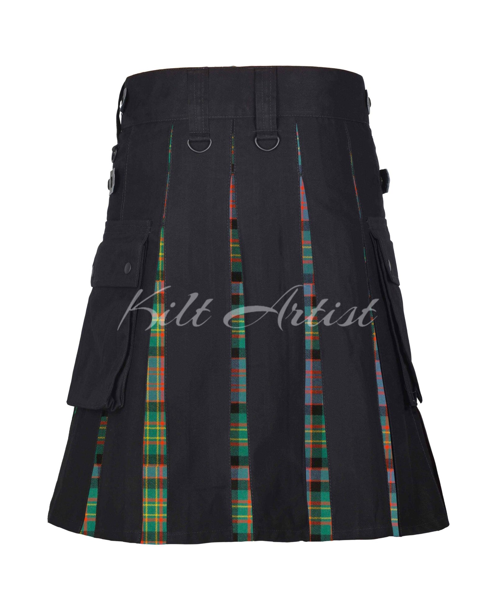 Black Cotton Bowie Ancient Tartan Hybrid Kilt
