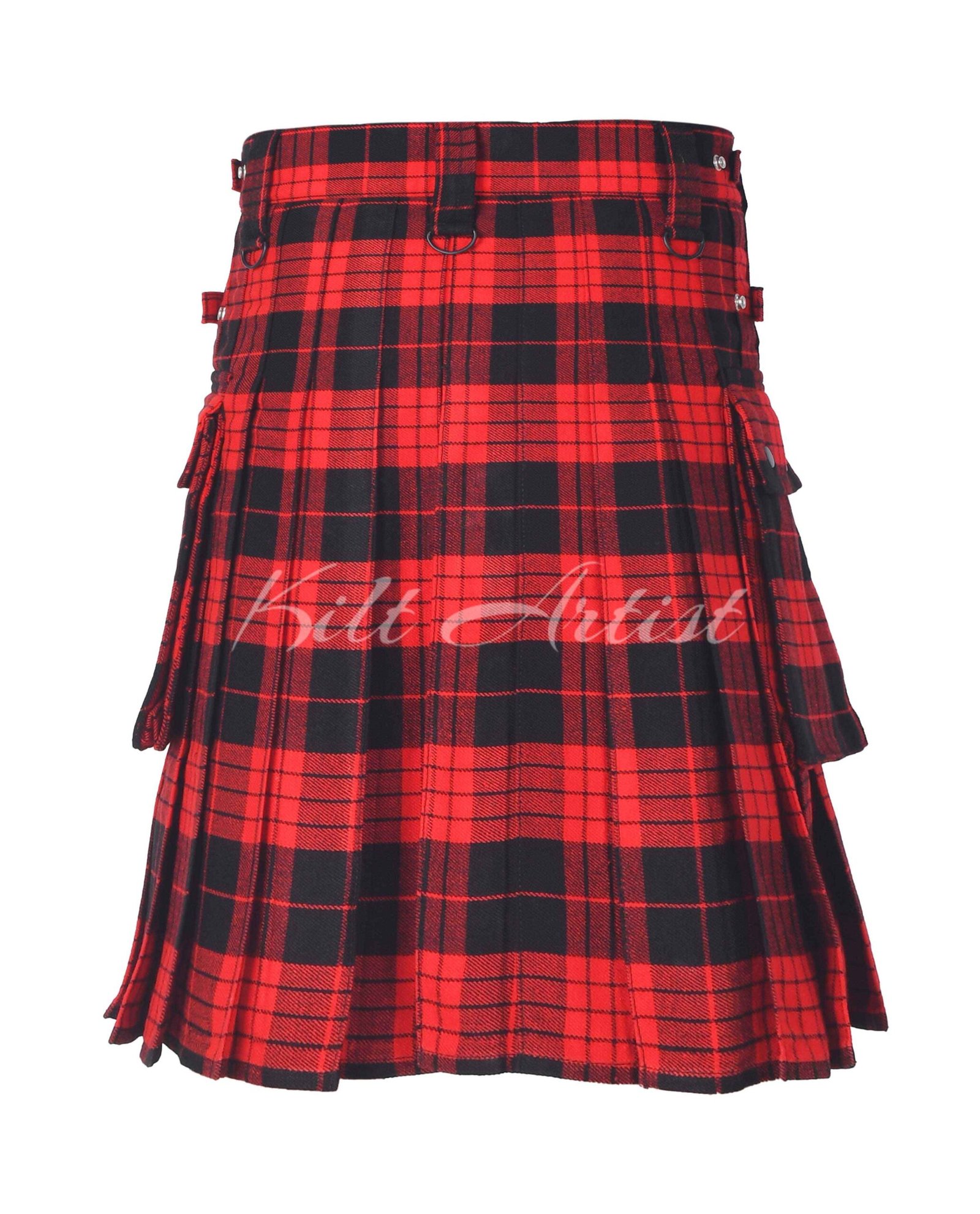 Cameron Red Black Tartan Utility Kilt