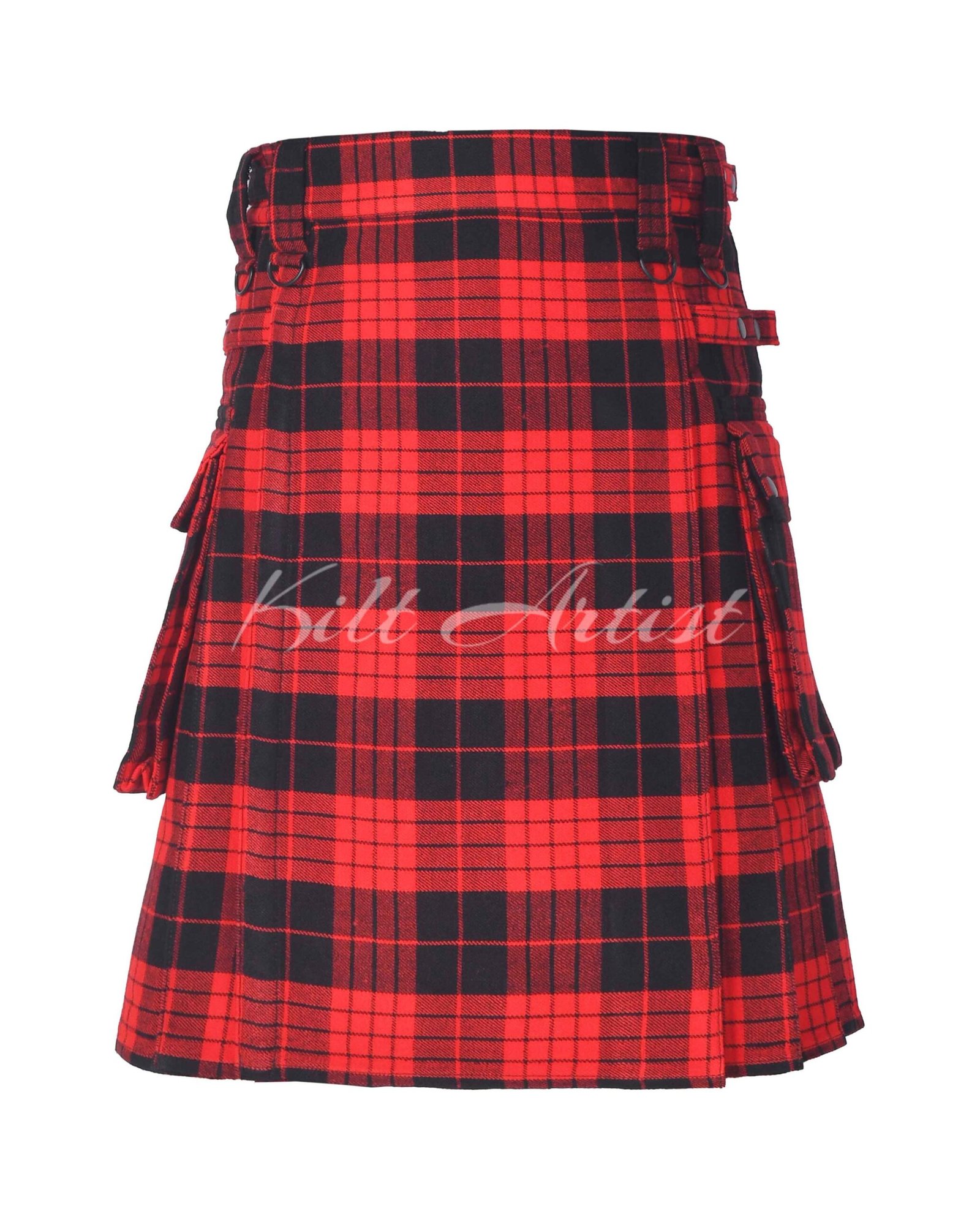 Cameron Red Black Tartan Utility Kilt