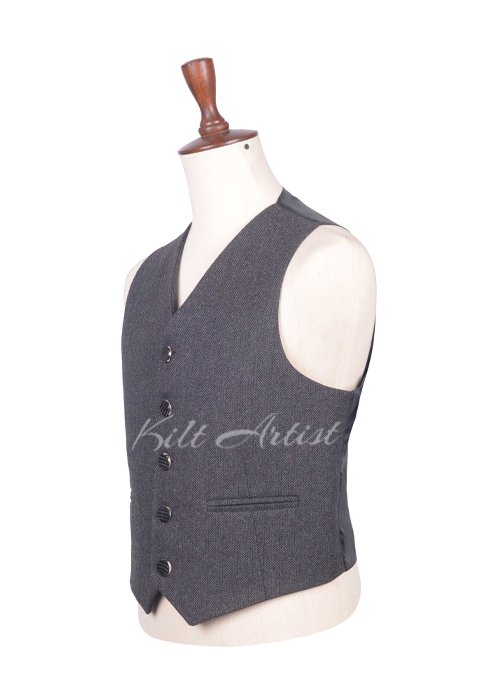 Gray Tweed 5-Button Argyll Vest