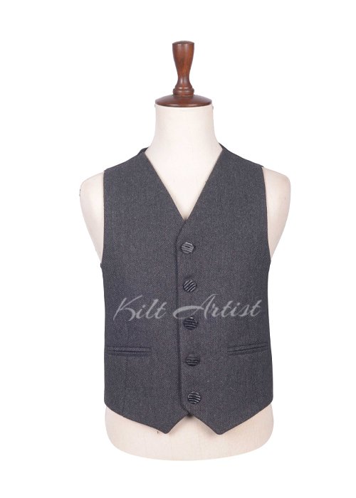Gray Tweed 5-Button Argyll Vest