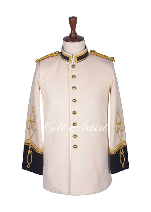 Cream Wool Military Doublet Jacket