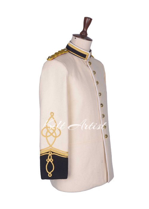 Cream Wool Military Doublet Jacket - Image 3