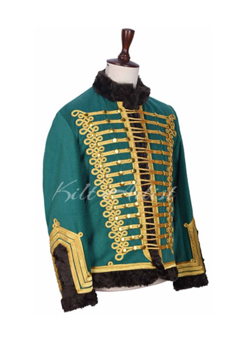 Green Gold Military Doublet Jacket - Image 2
