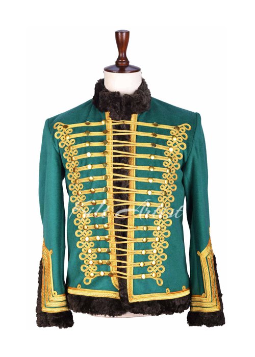 Green Gold Military Doublet Jacket