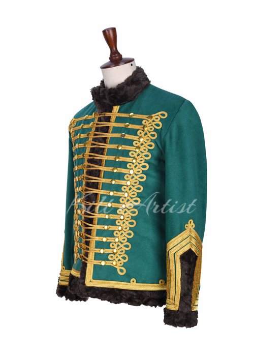 Green Gold Military Doublet Jacket - Image 3