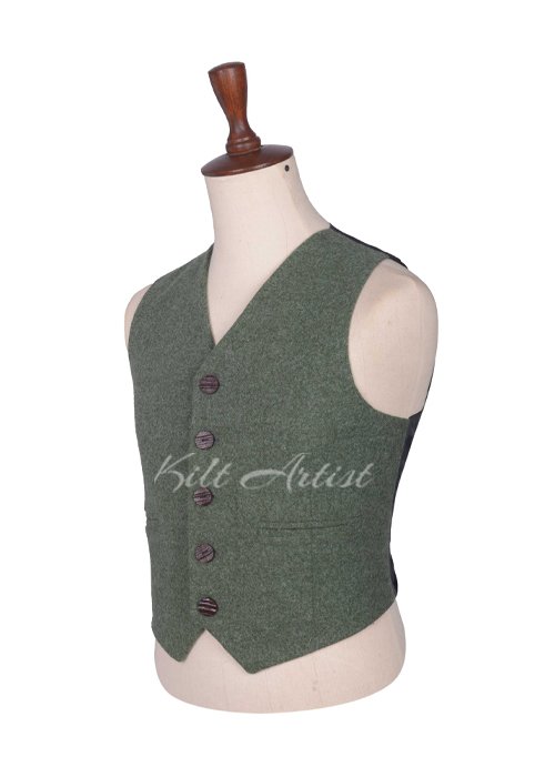 Lovat Green Wool 5-Button Argyll Vest
