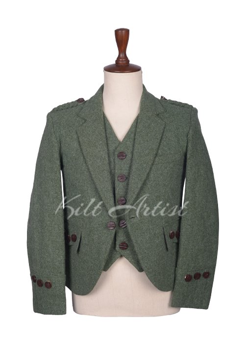 Lovat Green Wool Argyll Jacket and Waistcoat