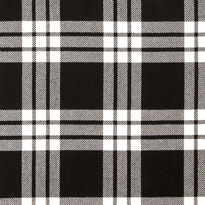 MacFarlane Black-White Ancient Tartan Fabric