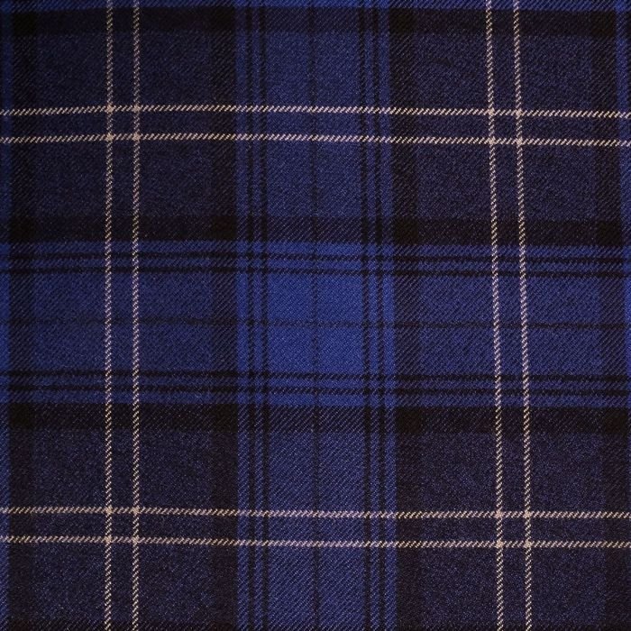 Navy Highland Granite Tartan Fabric