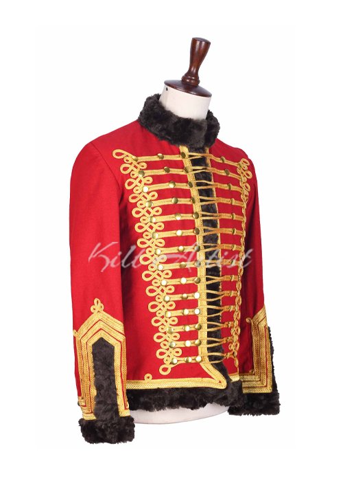 Red Gold Military Hassar Jacket - Image 2
