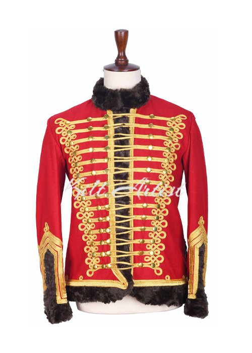 Red Gold Military Hassar Jacket