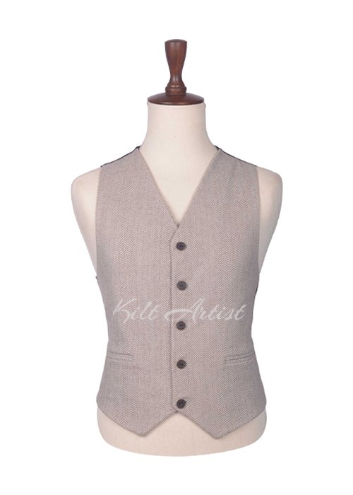 Rose Gold Tweed Argyll Waistcoat