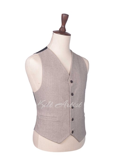 Rose Gold Tweed Argyll Waistcoat - Image 2