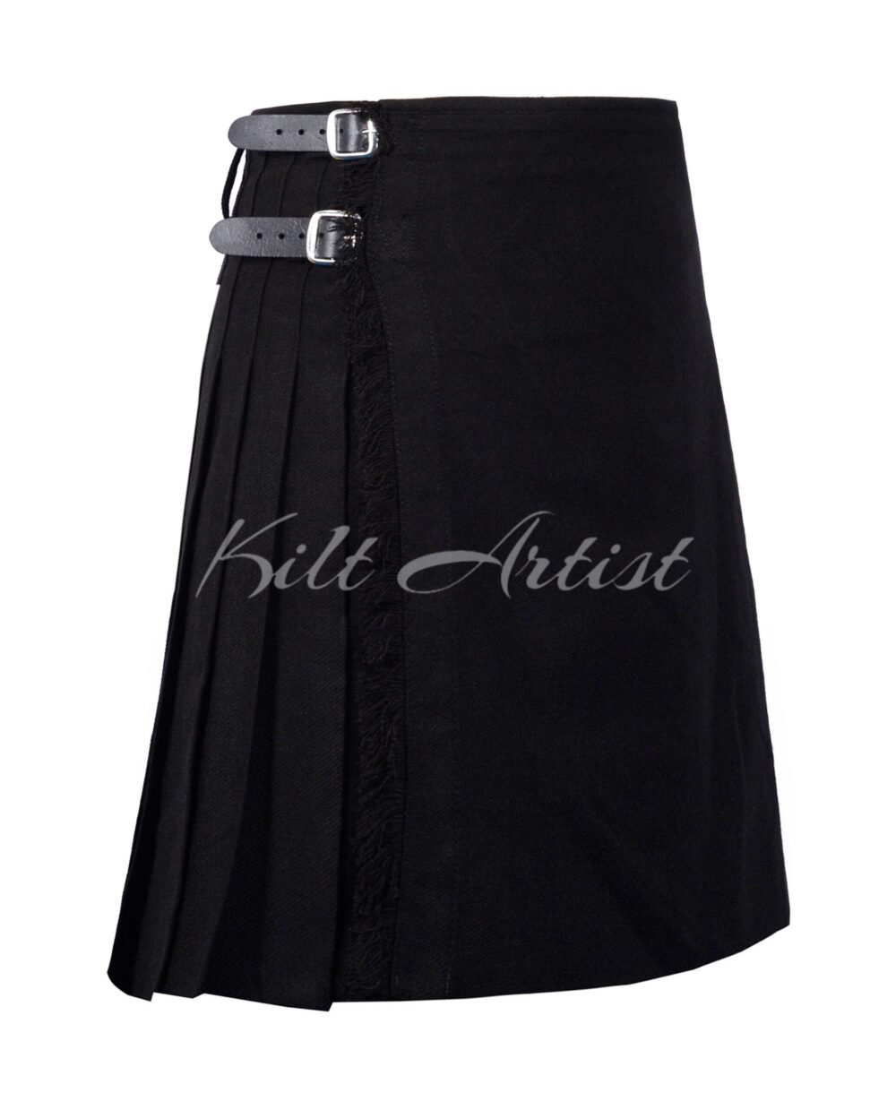 Solid Black Tartan 8 Yard Kilt