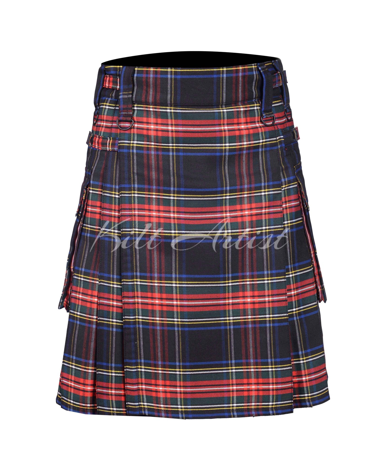 Stewart Black Tartan Utility Kilt