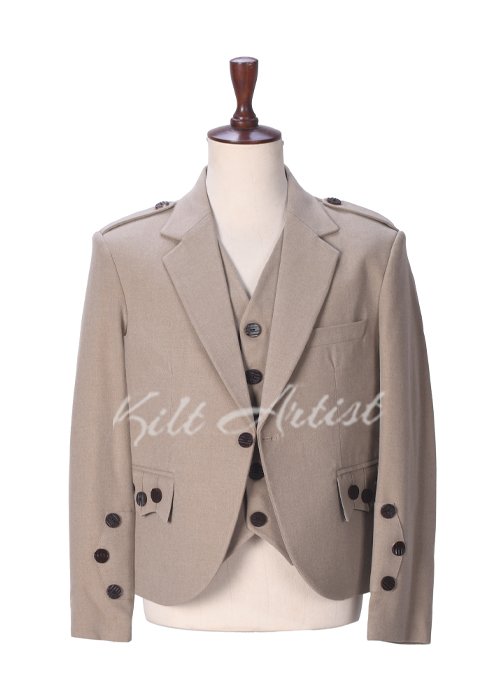 Tan Wool 5-Button Argyll Jacket